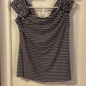Women’s Black & White striped blouse.